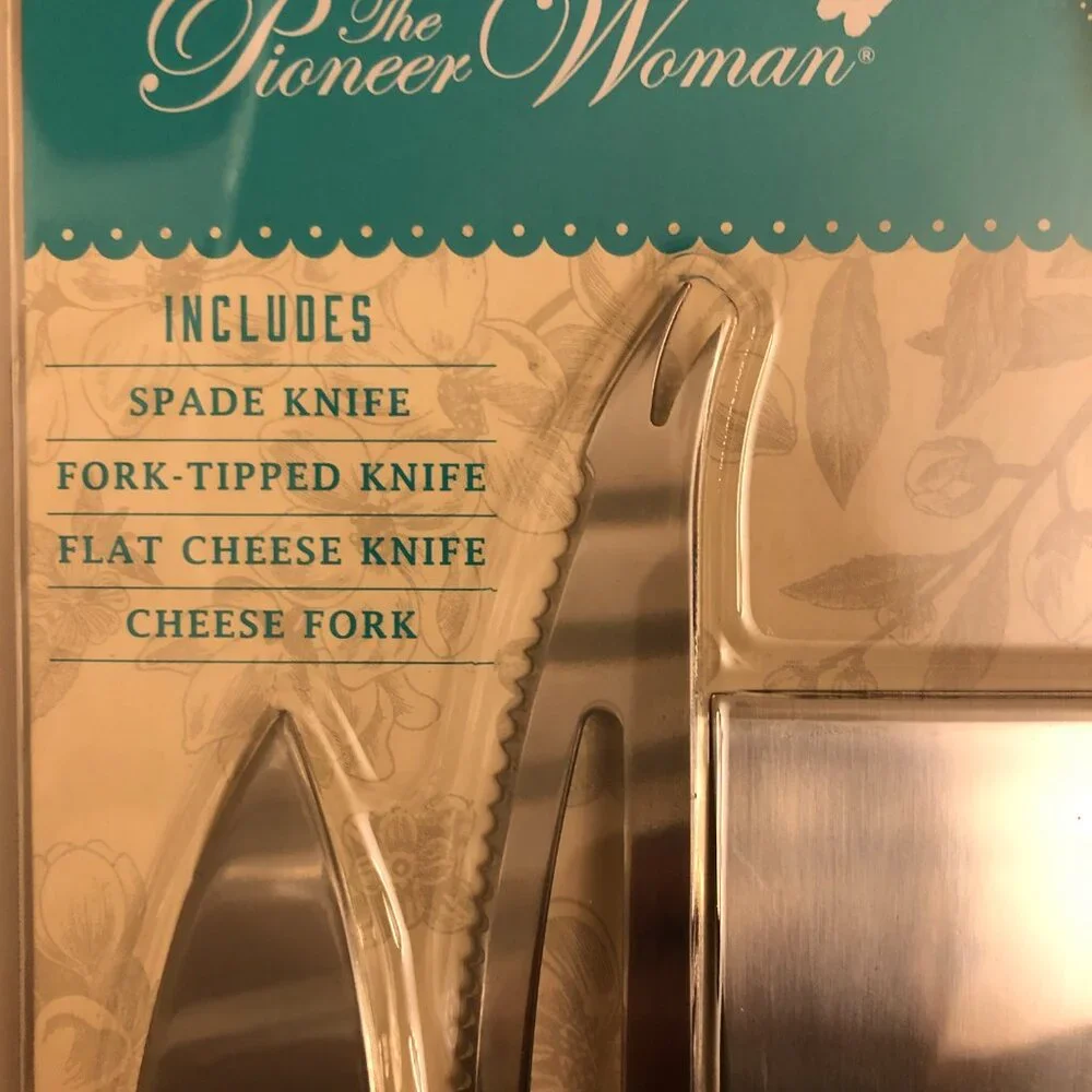 Pioneer Woman Cheese Knife Serving Set 4 pieces Heritage Floral Blue New
